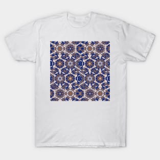 Beige, blue pattern T-Shirt